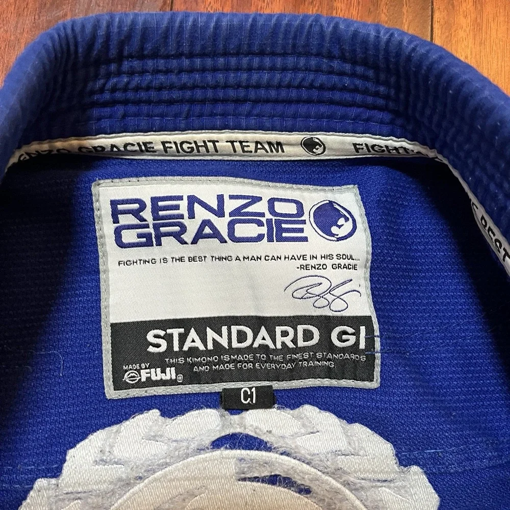 Fuji Gi Mens C1 Blue Renzo Gracie Standard BJJ Kimono Martial Arts Uniform Top